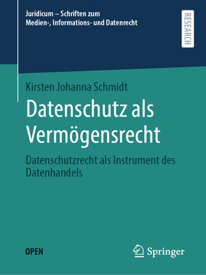 cover image of Datenschutz als Vermögensrecht
